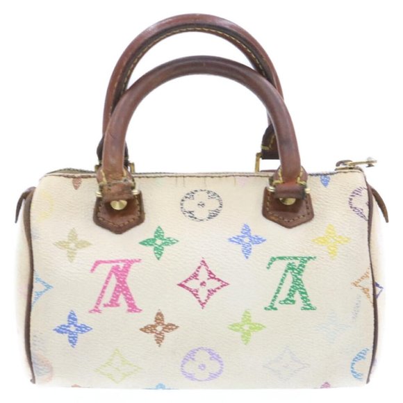 LOUIS VUITTON Monogram Multicolor Mini Speedy Hand Bag White - Picture 5 of 16
